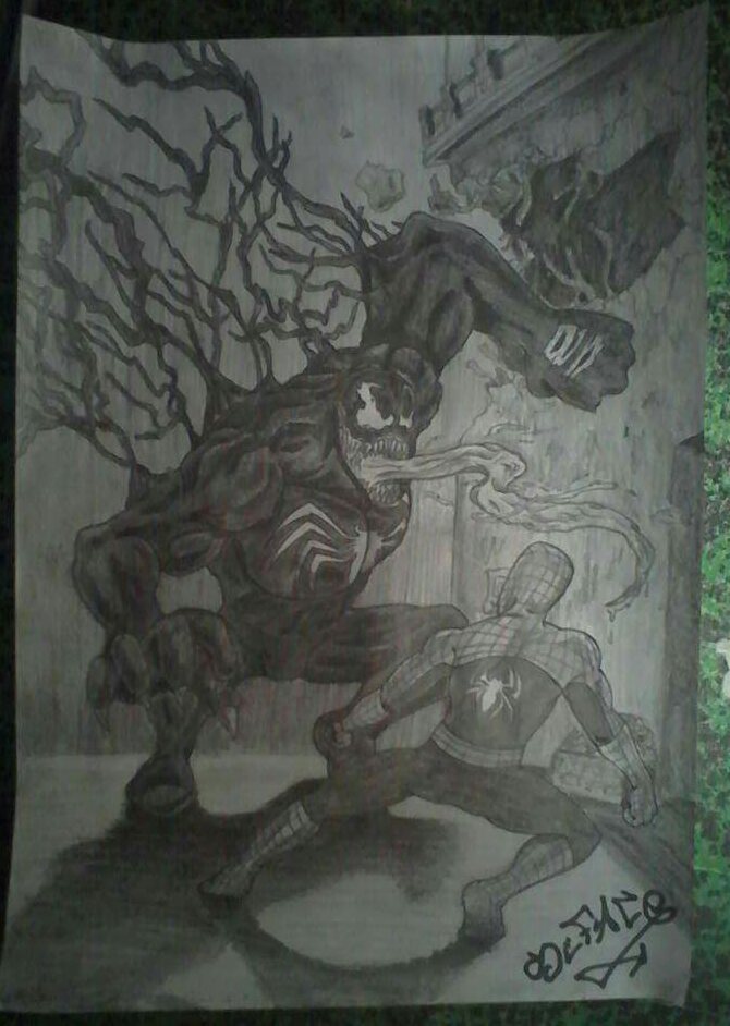 dessin venom vs spiderman