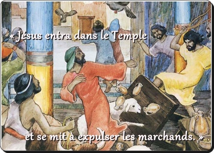 Jésus se mit à expulser les marchands.